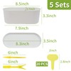 Torfican 5 Set Window Herb Planter Box Rectangular,8.5x3.5 Inch White
