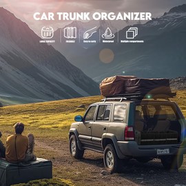 Getally Trunk Organizer for Car， Collapsible Trunk Organizer with Multi Pockets, 3 Compartments Storage Organizer for Car SUV, Truck, Sedan