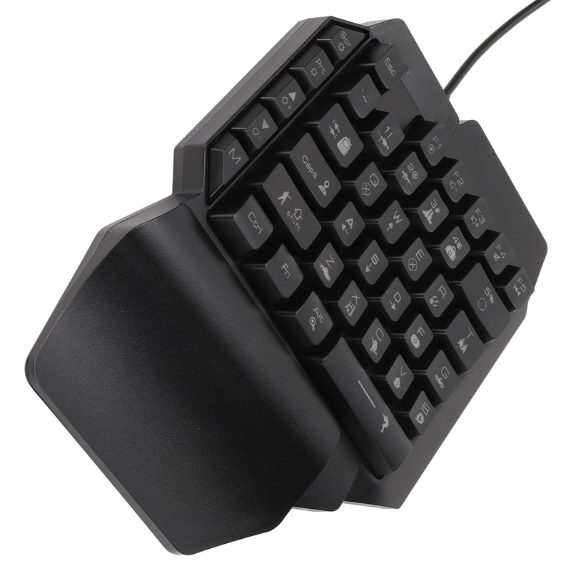 One Handed Gaming Keyboard 39 Keys Luminous Ergonomic Design Anti