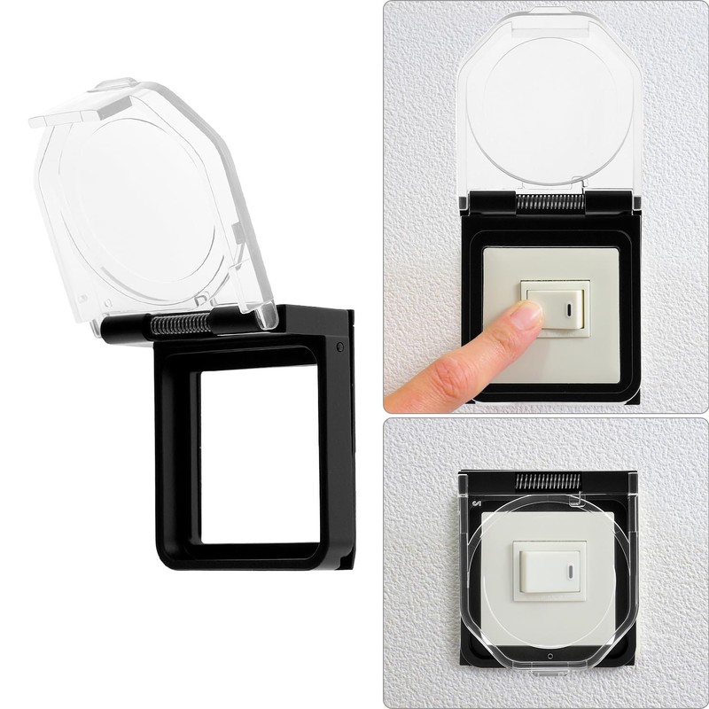 QWORK 2Pcs Power Push Button Switch Cover - 39x34mm Waterproof