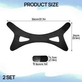 Pack of 2 chin straps, sleep apnea, anti-snoring chin strap, anti-snoring chin strap, sleep apnea, elastic snoring mask, aid for snoring reduction for men and women