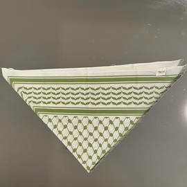 Palestinian Kufiya Bandana | Traditional Keffiyeh Head Scarf | 17+ Styles | All Proceeds Donated:_Olive cotton