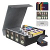 AIYEONE Trading Card Storage Box, 4-Row Deck Case with Magnetic
