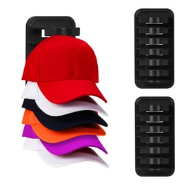 MAGTSMEI 6pcs Mini Hat Organizer for Baseball Caps,Adhesive Hat Rack for Wall with Strong Adhesive Hold up to 36 Hats,Over Door Ball Cap Storage Organizer for Closet,Bedroom