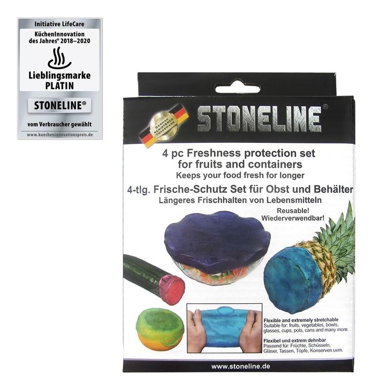 STONELINE® Reusable Food Storage Lids, Set of 4, Stretchable, Diameter