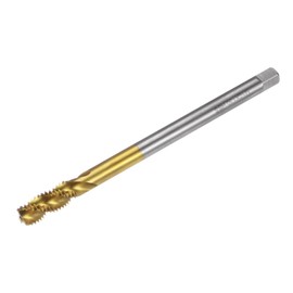 sourcing map Metric Spiral Flute Taps, M10 x 1.5 H2 Thread 130mm Extra Long Screw Threading Tap, Titanium Coated Machine Tapping Tools for Machinist Repair