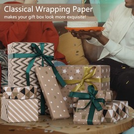 Hianjoo Wrapping Paper, Polka Dot Pattern, Striped, Thick, Large Packaging, Folding, Gift Wrapping, Birthday, Christmas, Celebration, Present, Wrapping Supplies, Wrapping Materials (19.7 x 27.6 inches (50 x 70 cm), 6 Sheets