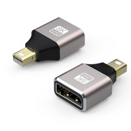 VMOJO 2-Pack Mini DP Male to DisplayPort Female 8K Expansion Converter, 8K@60Hz, 4K@144Hz, DisplayPort 1.4, Bi-Directional Transmission, DisplayPort to Mini DisplayPort 8K Adapter