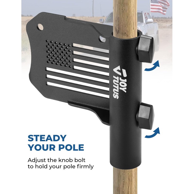 JOYTUTUS Truck Bed Flag Pole Mount Compatible with Tacoma &