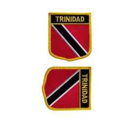 ZPDNURZL Embroidered Iron on or Sew on Trinidad and Tobago Flag Patch for Hat Shirt Bag Jeans Badge Embroidered 2 Piece Patches Shield Shape DIY Accessories (Red Trinidad and Tobago)