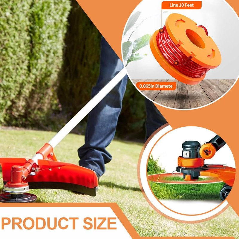 5 PCS Worx Strimmer Spool Replacement for WG151/WG163E Series/WA0004-0.065" (1.65mm)
