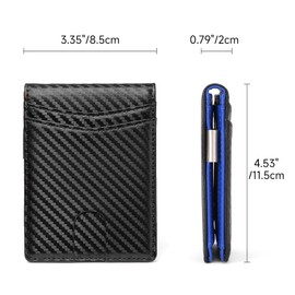 LOUEBICA Slim Wallet for Men Bifold RFID Blocking Front Pockets Wallet Credit Card Holder Minimalist Leather Money Clip Mens Wallet with 12 card Slots