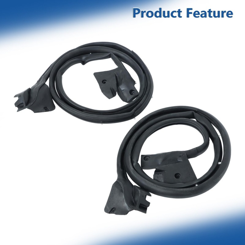 Black Door Trim Molding Left and Right Kit Rubber Sealing