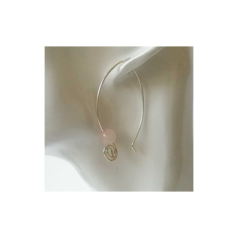 Ohrringe ELIPS Edelstein versilbert (Rosenquarz)