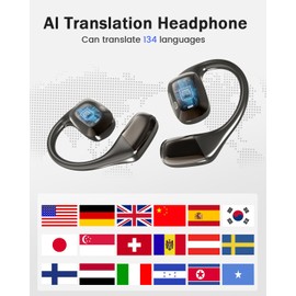 MONODEAL AI Translator Headphones, Real Time Translation Earbuds, Bluetooth Translation Headphones, 134 Voice Translator with Real Time Translation for Travel Learning