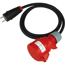 NWP Measuring Adaptor Test Adaptor Schuko Plug to 16A CEE Coupling 5-Pin for DGUV V3 VDE 0701/0702-1.5 m Connection Cable - Accessories for Measuring Instruments and Testers