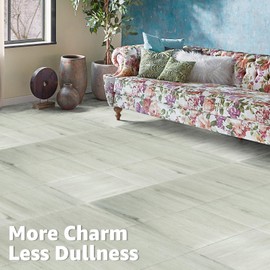 Art3d Peel and Stick Vinyl Floor Tiles 30-Pack 12 x 12 inch, Self Adhesive Waterproof Flooring Wood Planks for Kitchen, Dining Room, Bedrooms, Cover 30 Sq. Ft, White-Washed Oak