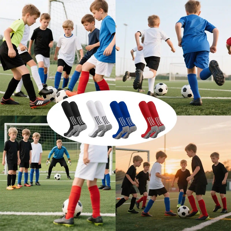 3 Calcetas Antiderrapantes Fútbol Niño Niña Media Deportiva