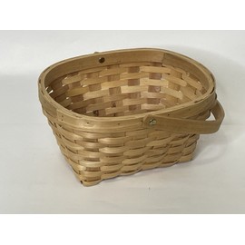Unbranded Woven Basket With Pivot Handle 10”x8”x5”