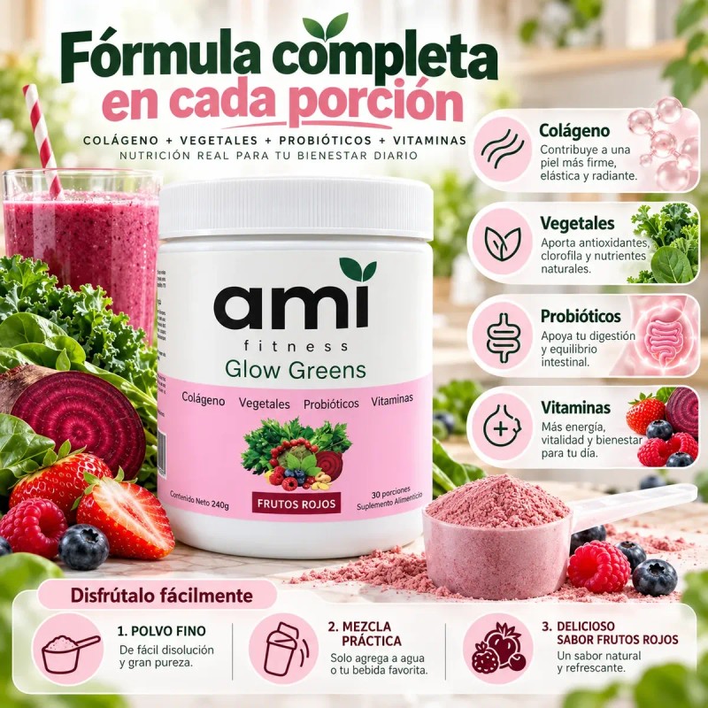 Polvo Vegetal Con Colágeno 240 G Para 30 Porciones Nutrición