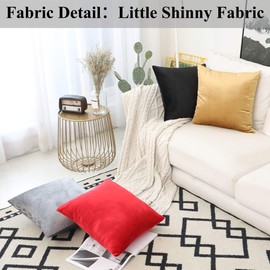 Home Brilliant Pillow Covers 18x18 Decorative Velvet Throw Pillows for Couch Super Soft Accent Throw Pillow Cover for Sofa Chair Bench, 45 x 45 cm, Red