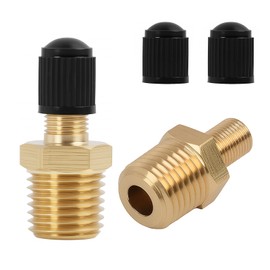Hawpasy 2PCS Brass Air Inflator Adapter, 1/4" NPT Male to Schrader Valve Connector, Air Hose Fitting for Presta Air Compressor, Tyre Inflator Pump Chuck Fitting for Car Bicycle Tool