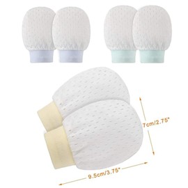 Newborn Baby Mittens - 3 Pair Baby Scratch Mittens, Soft Adjustable Anti-Scratch Cotton Gloves for Infant and Toddler Boys and Girls - Perfect for Newborn Baby Care