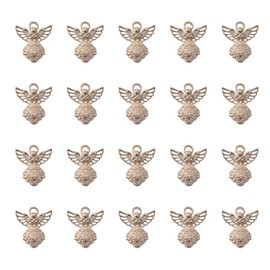 Ruwado 30 Pcs Angel Charms Vintage Silver Metal Cute 26 x 23 mm Vintage Pendants for DIY Jewelry Making Kit Necklace Bracelet Earring Key Chain Crafting Scrapbooking Supplies (KC Gold)