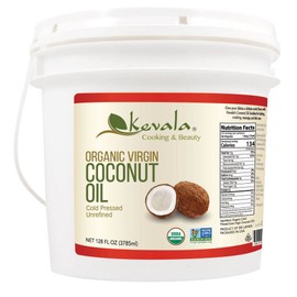 Kevala Organic Virgin Coconut Oil - Coconut Oil Extra Virgin Organic – Unrefined Coconut Oil Cold Pressed – Coconut Oil for Skin and Hair - 128 fl oz