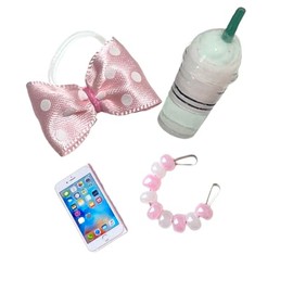 Pet Shop Accessories LPS 4 PC Lot Bow Necklace Phone Coffee Clothes CAT NOT Included …