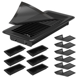 6 Packs Floor Vents 4x10 Inch with Strong Magnetic Air Vent Covers Mesh, Heavy Duty Metal Floor Register, Rust-Proof Heat Register Vents Covers for Home Office Wall Floor Registers Grilles & Vents