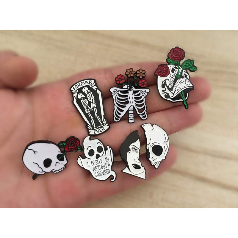 Juego de 7 pines esmaltados para mochilas lindos pines para