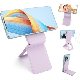 TARSHYRY Soporte Magnético para Teléfono, Trípode Plegable para Teléfono con Imanes Fuertes, Soporte de Cuero PU con ángulo Ajustable, Compatible con Todos los Teléfonos Inteligentes (Purple)