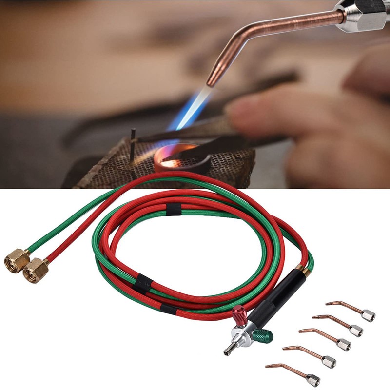 Mini Heat Resistant Gas Burner with 5 Tips for Soldering