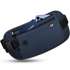 Sofore Hidden Traveling Bumbag Moneybelt Wallet for Women Men,Passport Money Belt Waist Belt with RFID Blocking Technology,Waist Travel Wallet for Passport Holder Cash Phone,Dark Blue