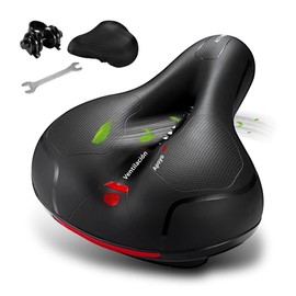Hirola Cojín de Asiento para Bicicleta con Doble Bola de Absorción de Golpes de Espuma Viscoelástica, Impermeable, Asiento Ancho para Bicicleta de Montaña/Carretera, Accesorios Bicicleta