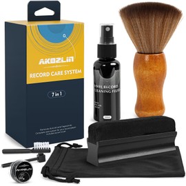 AKOZLIN Vinyl Record Cleaning Brush Kit,Premium LP Cleaner Set 7 in1 Record Cleaner LP Cleaning Solution