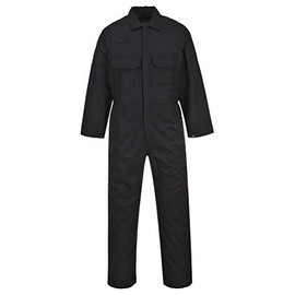 Portwest UBIZ1 Bizweld Flame Resistant Coveralls for Welding, Protective Safety FR Workwear Coveralls Black, Medium