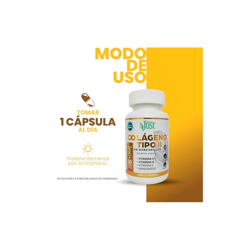Olnatura Just Colágeno Tipo Cápsulas Fórmula Vitamina Magnesio Suplemento Alimenticio