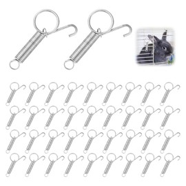 40 PCS Spring Latch for Cages, Spring Door Latch for Rabbit, Wire Cage Clips Cat Small Hook, Rabbit Wire Clips, Dog Crate Lock, Pet Dog Cat Birds Parrot Squirrel Hook