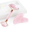 GeeRic Gua Sha and Face Roller Tool, Natural Green Jade