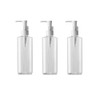 QUUPY 3Pcs 100ml Empty Refillable Clear Plastic Pump Bottle Travel