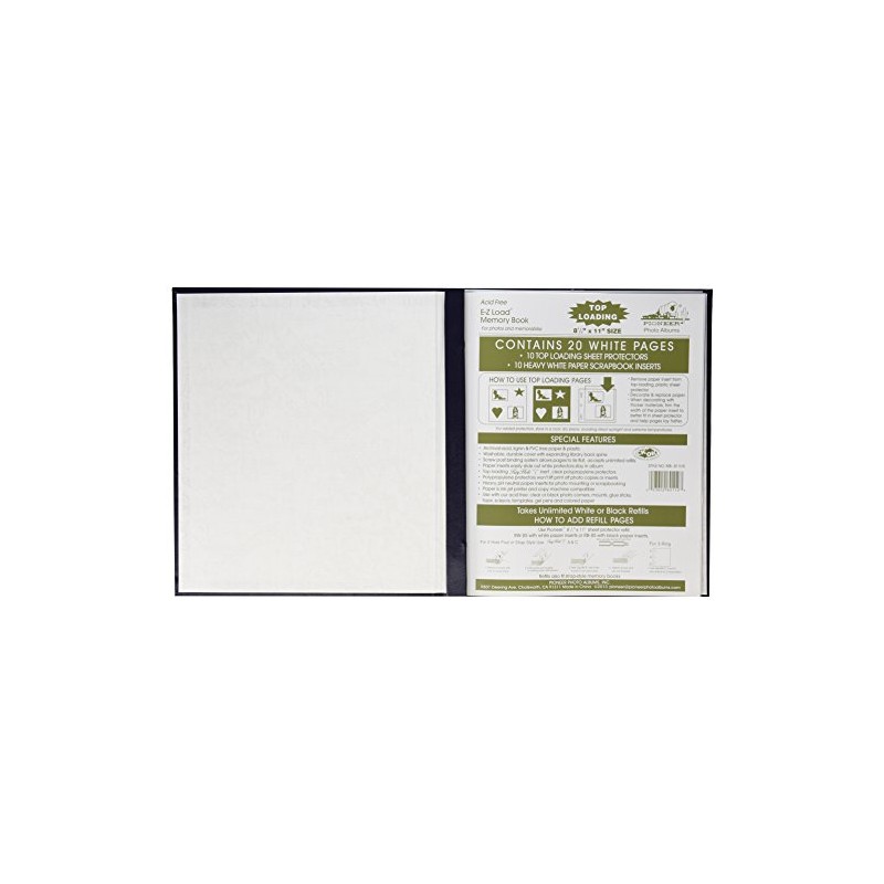 Pioneer Leatherette Post Bound Album 8.5"X11", Navy