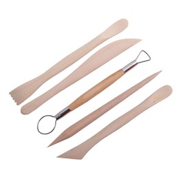 YYaaloa 5pcs Set Wood Crafts Clay Modeling Tool Pottery Carving Tools Shaping and Sculpting for Ceramics Clay Pottery (Wood -5pcs)