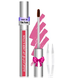 Veviva Lip Stain - Lip Liner Stain, Long Lasting Peel Off Lip Stain, Natural Peel Off Lip Liner Stain with Tweezer, Easy to Use, Waterproof, Smudge-proof, Transfer-proof, Mauve