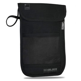 Lewis N. Clark Rfid Blocking Stash Neck Wallet, Travel Neck Pouch + Passport Holder for Women & Men - Black