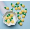 Sowaka 20 Pcs Pineapple Resins Charms Fruits Flatback Ornament Yellow