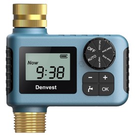 Hose Timer with Brass Inlet & Outlet, Water Timer for Garden Hose Faucet, Sprinkler Timers Outdoor, Irrigation Timers with Rain Delay/Manual for Garden/Outdoor Hose, Yard, Lawns, 1 Outlet