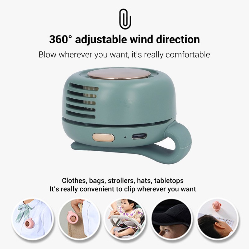 MF019 USB Rechargeable Portable Fan Silent Small Whirlwind Fan for