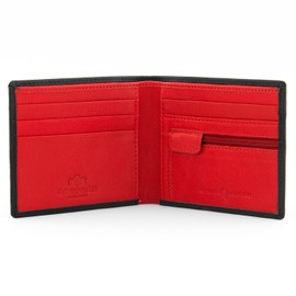 Gryphen Men's RFID Blocking Genuine Leather Wallet (Black/Red)